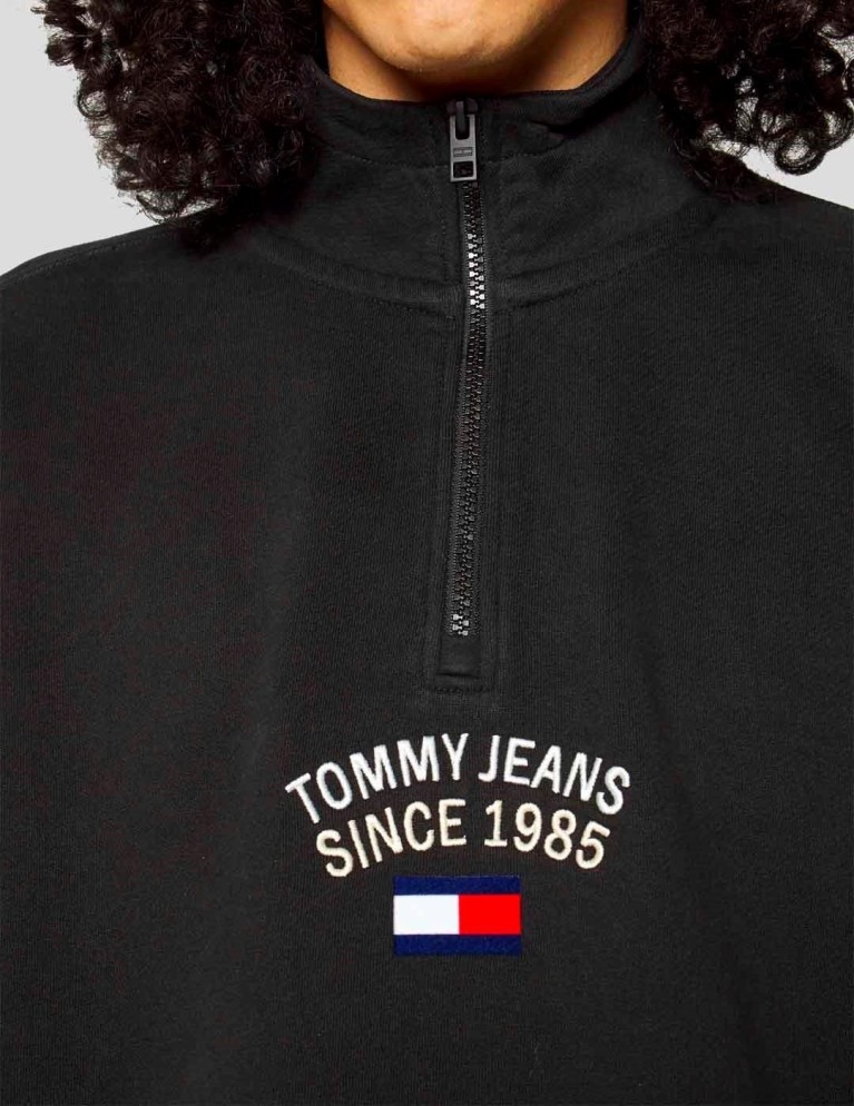 Sudadeira TOMMY JEANS tjm timeless arch half zip black